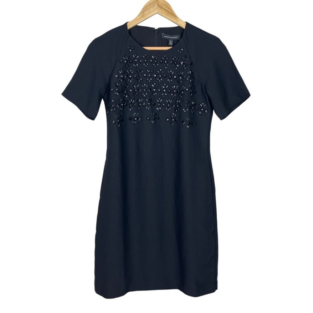 BANANA REPUBLIC NWT BEAD EMBELLISHED BLACK MINI DRESS